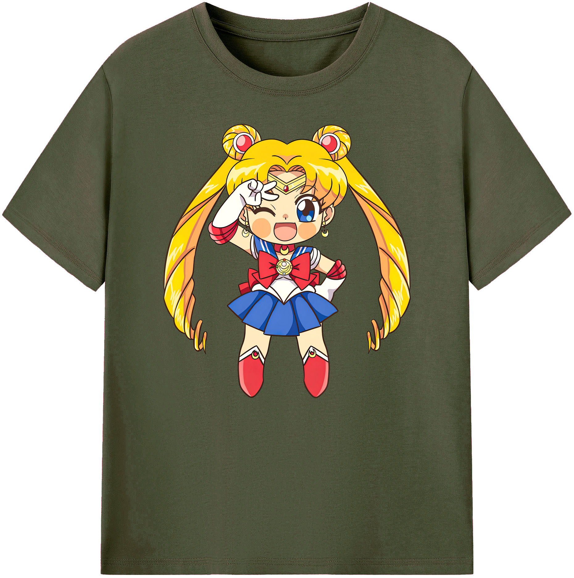 （画像用） 美少女戦士セーラームーン 月野 うさぎ つきの うさぎ Sailor Moon Tsukino Usagi 綿100％ メンズ半袖Tシャツ｜肌触りやわらか＆通気性